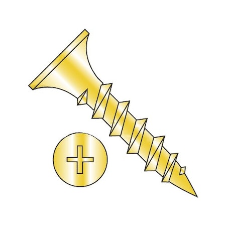 Newport Fasteners Drywall Screw, #6 x 1-5/8 in, Steel, Flat Head Phillips Drive, 100 PK 854160-100